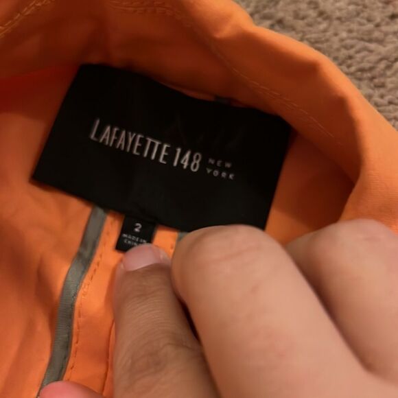 Lafayette 148 orange blazer 2 - Picture 7 of 8